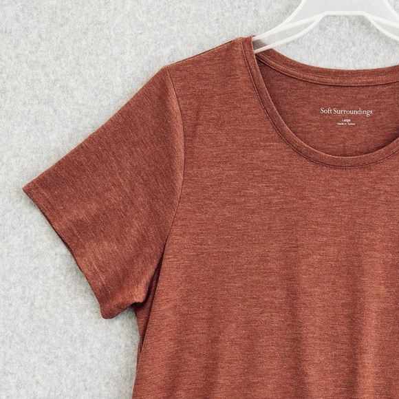 Soft Surroundings Womens Willa Tunic Top Short Sleeve Shirt Large Orange READ - Picture 5 of 16